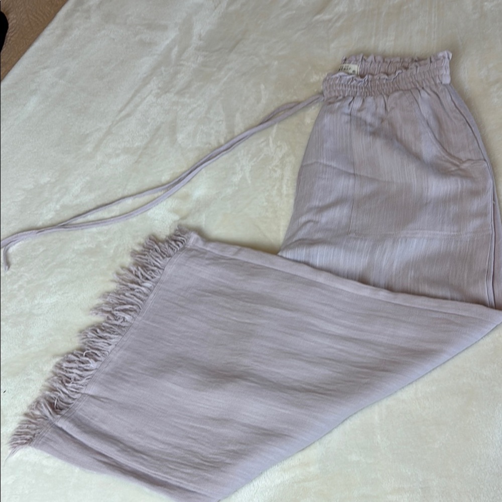 Women's HER ENTIRE NAME SAYS GRACE Pink Cotton Fringe Pants - Size M -HOT!